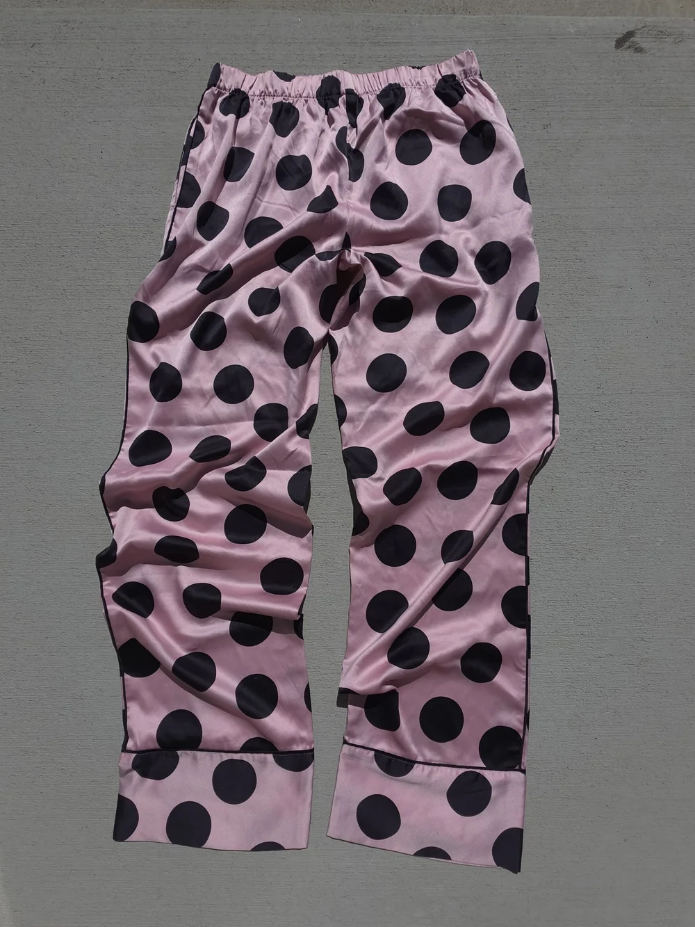 Victoria's Secret Pink Pajama Bottoms with Black Polka Dots